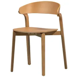 2er-Set DAHEIM Stuhl Cras Holz Beige Natur