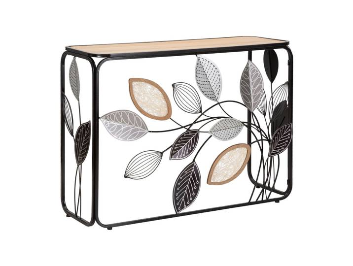 Console en métal et bois multicolore 108x36,8x80 cm