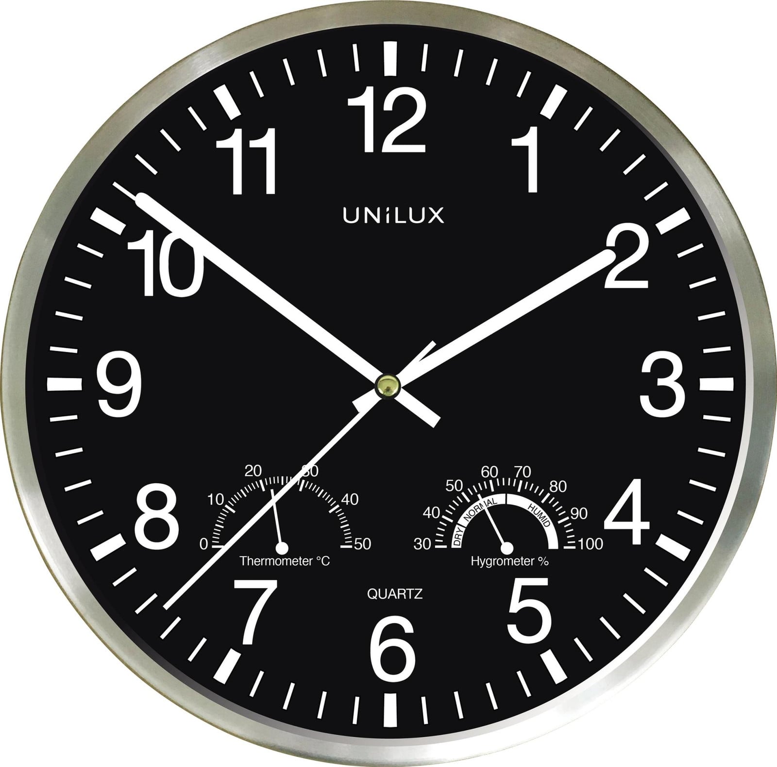 UNiLUX Wandklok WETTY Zwart Diameter: 30 cm