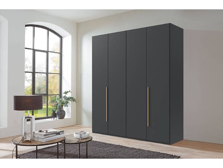 Armoire London 180cm Gris/Graphite Basic Marron
