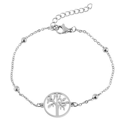 Armband ADELIA´S "Armband – Lebensbaum aus Edelstahl 17+3 cm", silber, Armbänder, Damen, 20cm, Edelstahl, Armband, Geschenkidee: zeitlos und vielseitig