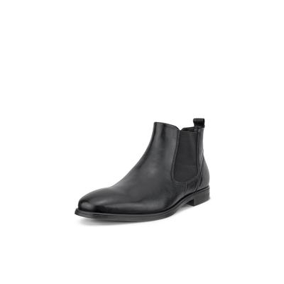 Chelseaboots ECCO "ECCO MELBOURNE", Herren, Gr. 43, schwarz, Leder, Basic, Schuhe Chelseaboots, Stiefelette, Business-Boots mit Stretcheinsätze