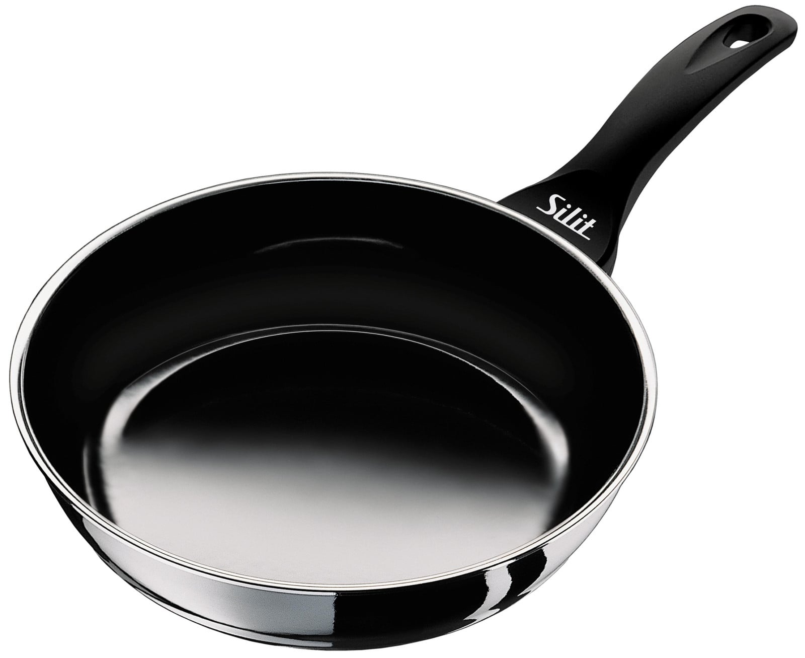 Silit Professional Silargan steelpan met lange steel, 24 cm, zwart