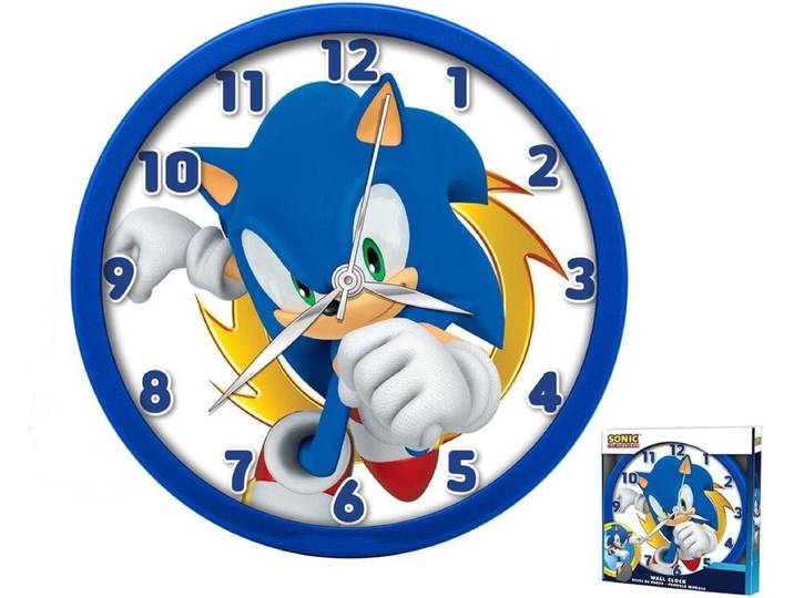 Sonic Wandklok - Klok - The Hedgehog - 25CM - Blauw