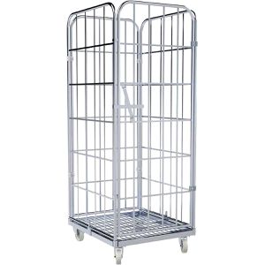 HMH Rollbehälter mit Tür, Nutzhöhe 1660mm, verzinkt, Stahlbodenplatte 710 x 800mm, 4-seitig