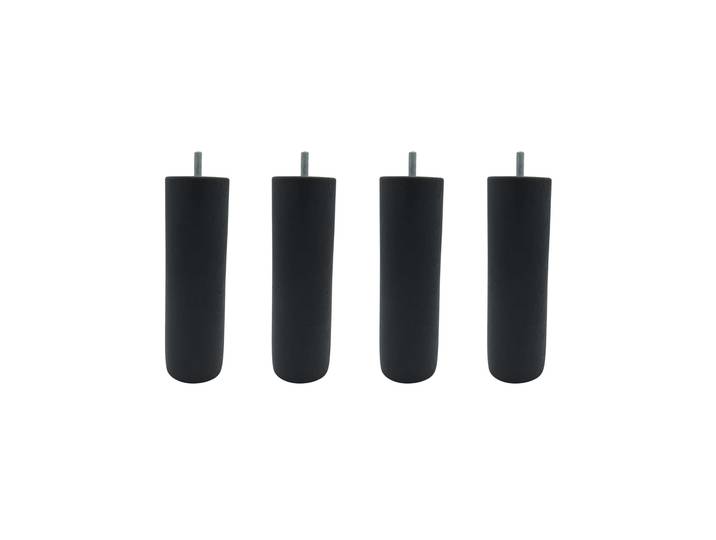 4 pieds cylindriques bois anthracite 20 cm