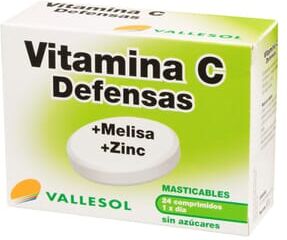 Vallesol VITAMINA C + MELISA + ZINC 24 Tabs Limón