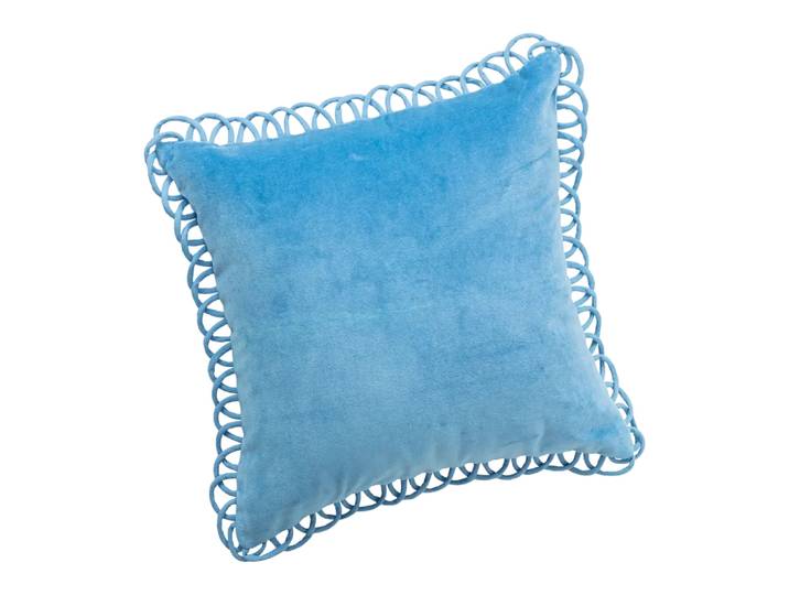Zierkissen Brita, Byyu, stahlblau, Baumwolle