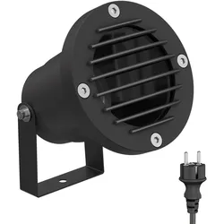 ledscom.de Gartenstrahler DUK, Gitter für außen, IP65, schwarz, 1x GU10 max. 15W