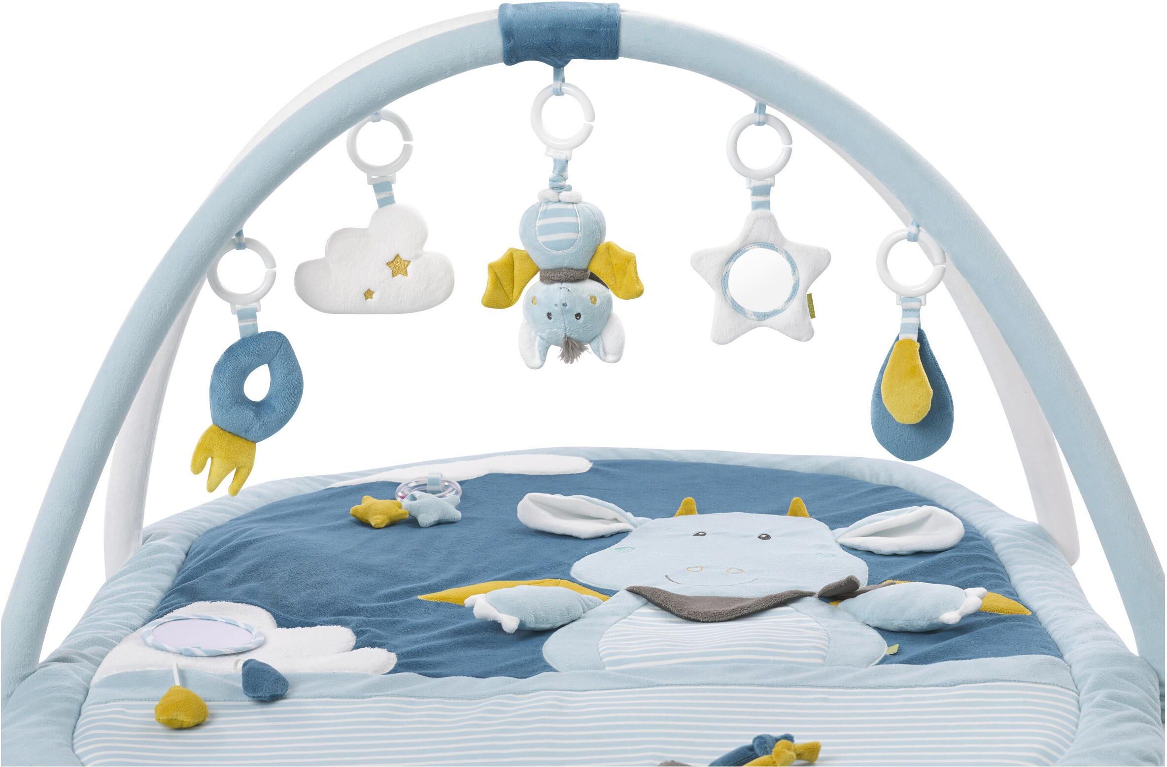 Spielbogen FEHN "Spielbogen", Baby, blau, Flauschstoff, Plüsch, Softvelours, Spielbögen Spielbogen blau Einheitsgröße