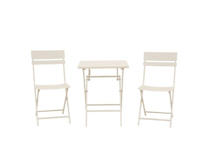 Bistro-Set faltbar elfenbein