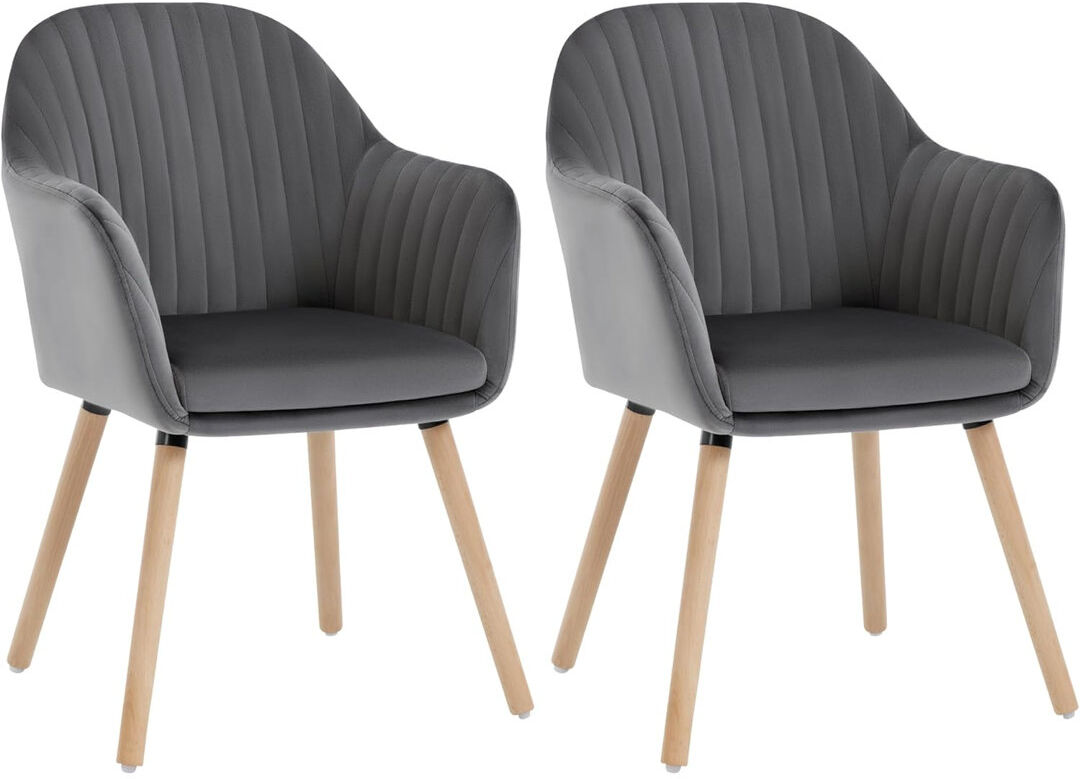 Isabelline Avila 44 cm H Velvet Armchair Dark Grey 81cm H X 50cm W X 42cm D