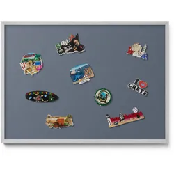 MAGNETTAFEL 70x50 cm Silberner Rahmen Kühles Grau