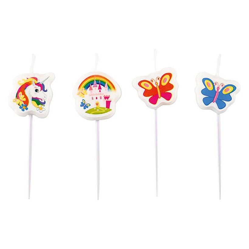 Amscan 4 Figurenkerzen Einhorn (4 Stk.) (728.9902109)