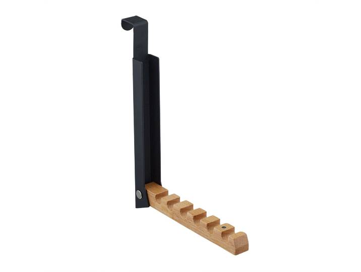 Klappbare Türgarderobe schwarz Hellbraun-Schwarz