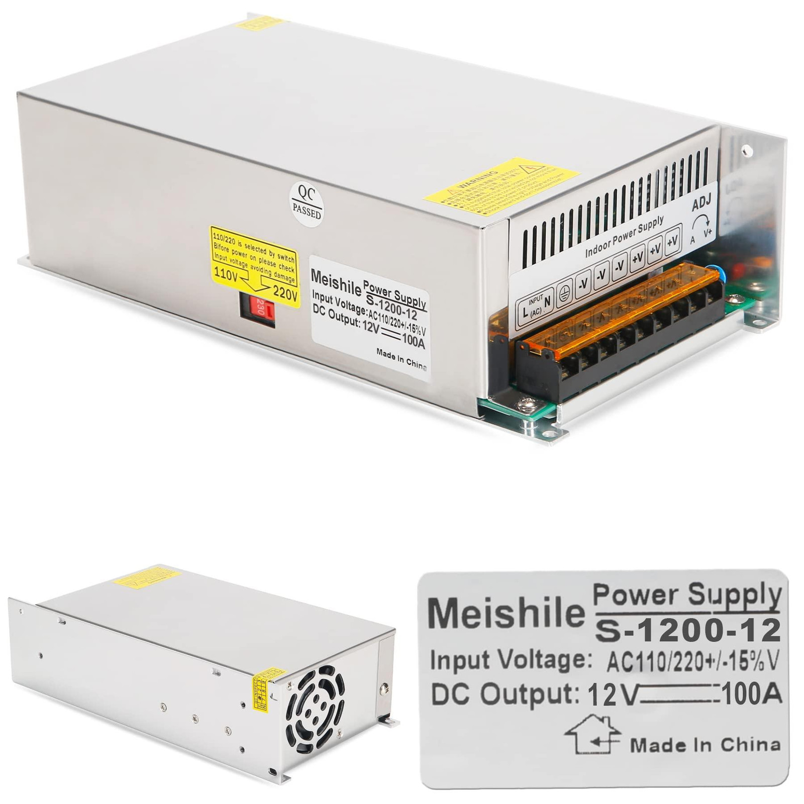 Lustrens Voeding transformator 12 V 100 A 1200 W, AC naar DC converter