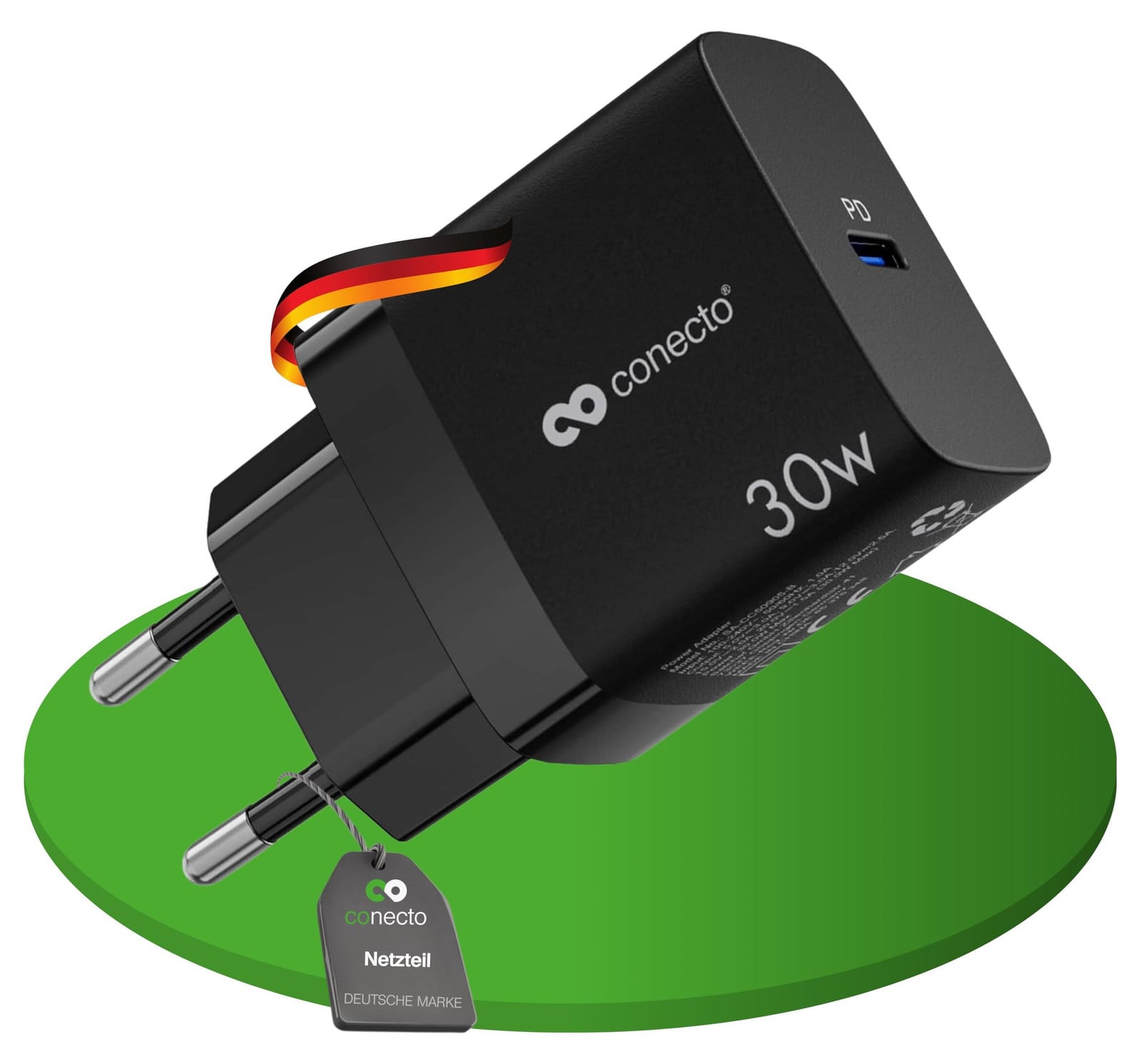Conecto USB-C netadapter 30W PD snellader, zwart