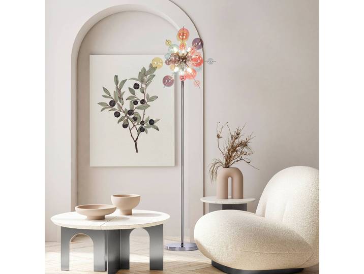 Näve Stehlampe Explosion, Multicolour, für Wohn- / Esszimmer, Glas