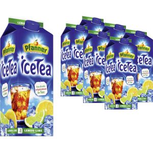 Pfanner Eistee Lemon-Lime, im Tetrapack, mit Schwarzteeextrakt, 6x 2 Liter