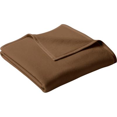 Wohndecke BIEDERLACK "Cotton Home, Kuscheldecke", braun (schoko), B:150cm L:220cm, Baumwolle, Polyacryl, Wohndecken, Wohndecke, im Uni Design, Kuscheldecke