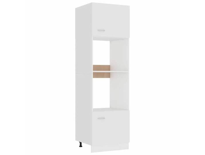 COCO Meuble Micro-Ondes  Lyon  Blanc 60x57x207 cm en Bois d'ingénierie avec 2 portes et 4 étagères pour Cuisine_26_61558