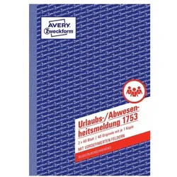Avery Zweckform Formularbuch »Urlaubs-/ Abwesenheitsmeldung« gelb