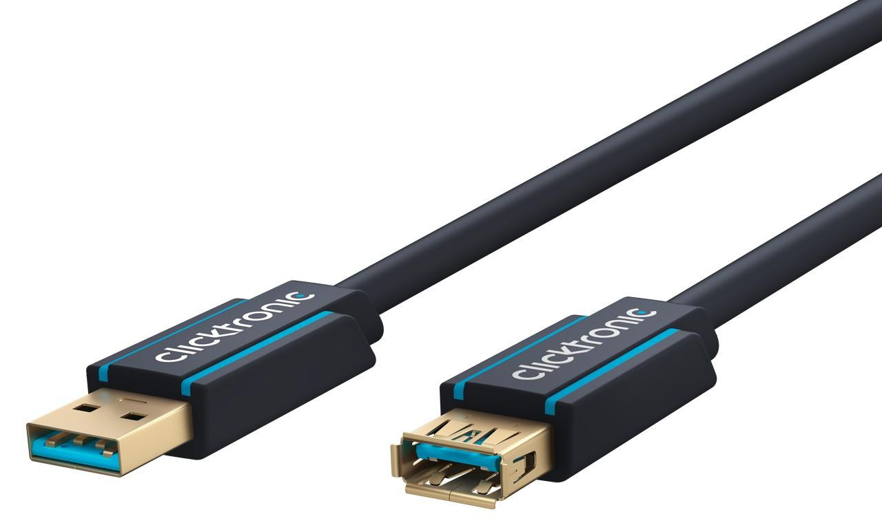 Clicktronic USB-A verlengkabel, 5 Gbit/s, 1,8 meter
