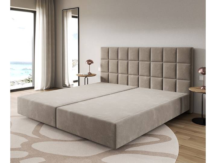 Boxspringgestell Dream-Fine Mikrofaser Beige 200x200 cm, Boxspringbetten