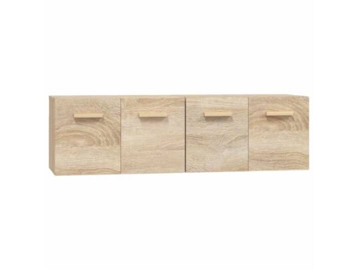 KLGBNCVE Wandschränke 2 STK. Sonoma-Eiche 60x36,5x35 cm Holzwerkstoff Hängeschränke, Schwebeschrank mit 2 Fächern, Wandmontage, Montageanleitung, Schrauben nicht enthalten
