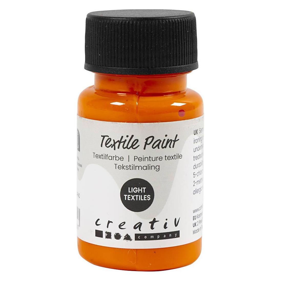 Creativ Company Textile Paint, semi opaque, orange, 50 ml/ 1 bottle (50 ml) (7034207)