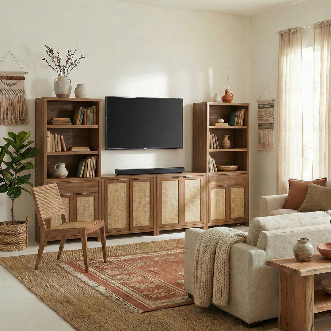 Blue Elephant 4-Piece TV Stand Set Special Walnut 75"