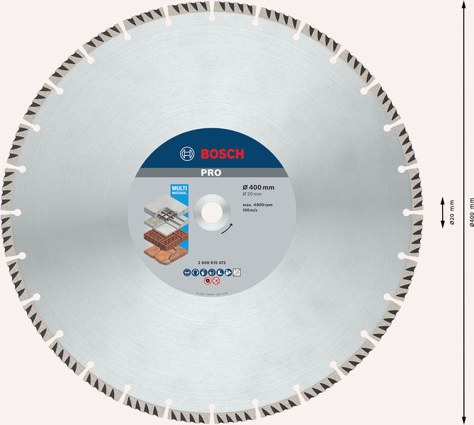 Bosch PRO Multi Material Diamanttrennscheibe, 400 x 20 mm 2608615072
