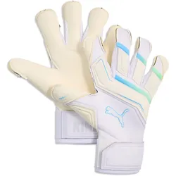 PUMA King Ultimate Hybrid Torwarthandschuhe 04 - PUMA white/luminous blue/elektro green 8.5