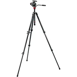 Manfrotto 755CX3 Carbon Video Tripod 3 Sec (Carbon), Stativ, Schwarz