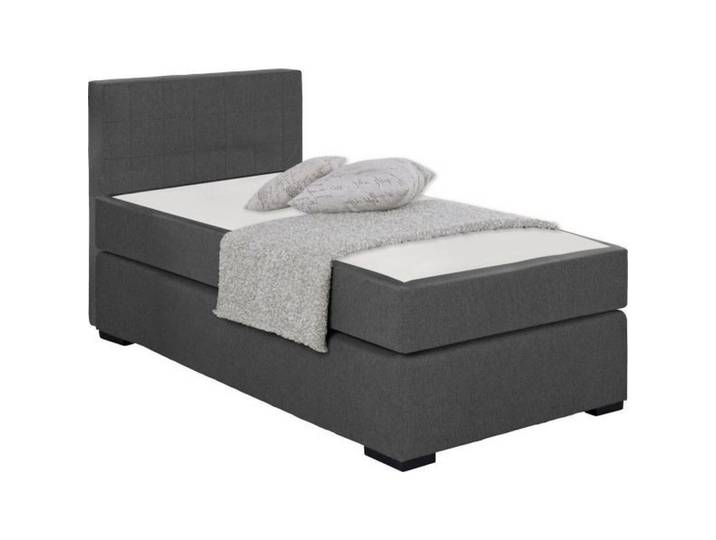 Livetastic Boxspringbett, Anthrazit, Kunststoff, H2 + H3, 7-Zonen, Höhe ca. 21 cm, 100x200 cm, Schlafzimmer, Betten, Boxspringbetten