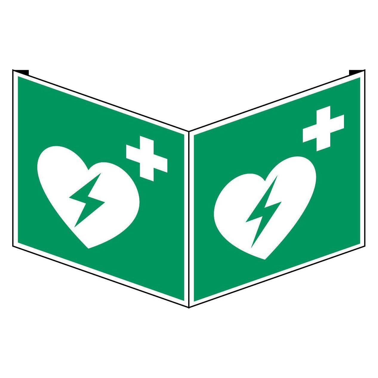 Brady ISO 7010 PIC E010 B-455 ISO Sicherheitskennzeichnung - Defibrillator Polyvinylchlorid (PV (PIC E010-318X318-VPVC-CRD/1)