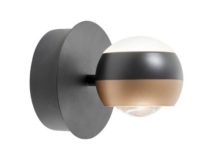 Led-Wandleuchte Orbit, Schwarz, Metall, 10 cm, Lampen & Leuchten, Innenbeleuchtung, Wandleuchten