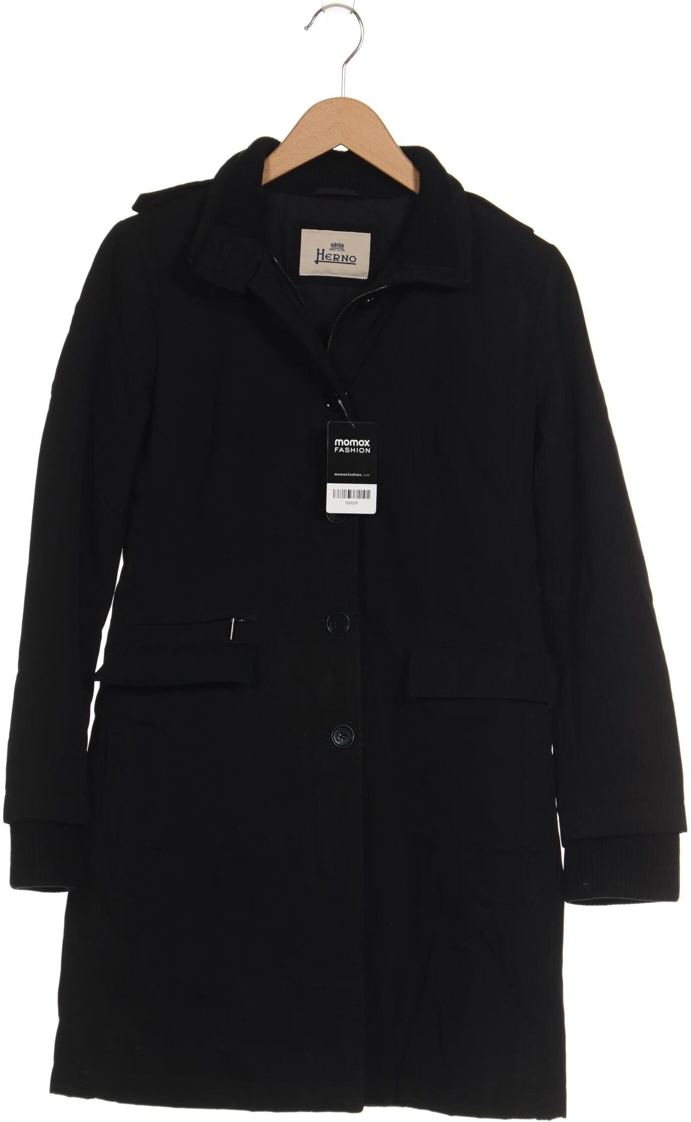 Herno Damen Mantel, Schwarz, Gr. EU 36 (IT 42), Synthetik - Second Hand