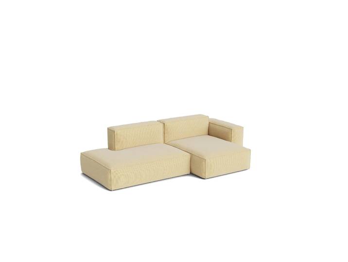 HAY Mags Soft Low Armrest Sofa 2,5-Sitzer Kombination 3 Tartaglia Ocre white, rechtsbündig, abnehmbarer Bezug