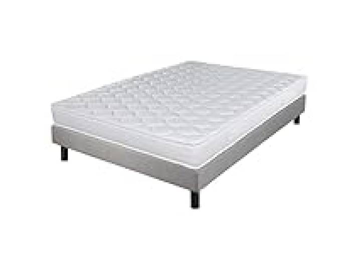 EBAC Literie Matelas et sommier 140x190 Mousse - Newkit - Soutien Medium - Sommier démonté - Lin