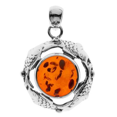 Kettenanhänger OSTSEE-SCHMUCK "- Fischland 28x20 mm - Silber 925/000 - Bernstein" Gr. 28, silber (silber 925, silberfarben, weiß), Schmuckanhänger, Damen, Silber 925 (Sterlingsilber), Kettenanhänger