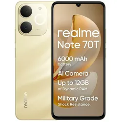 realme Note 70T 64GB/4GB - Beach Gold (64 GB, Beach Gold, 6.74", Dual SIM, 4G), Smartphone, Gold