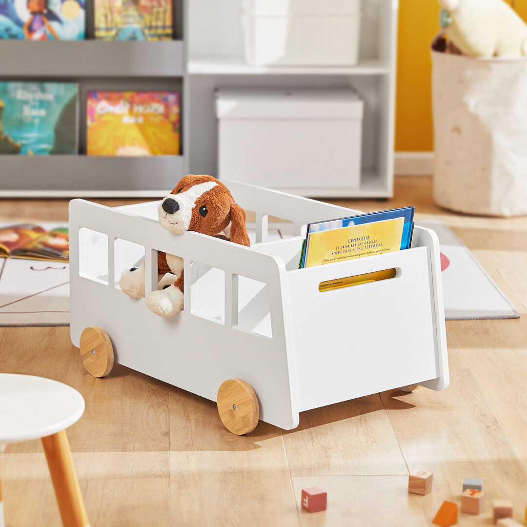 Zoomie Kids Guthbiorn 33cm H X 43cm W Transportation Kids Book Caddy White 33cm H X 43cm W X 68cm D