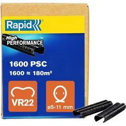 Rapid, Tackerklammern + Tackernägel, VR22 Ringklammern schwarz 1.600 Stück