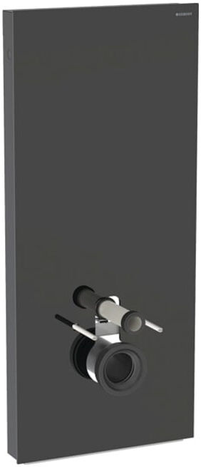 Geberit Module WC suspendu Monolith Plus H 114 cm, céramique blanche, façade alu chromé noir (131231SJ7)
