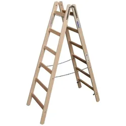 Krause, Leiter + Gerüst, KRAU 170088 Holz Sprossen Stehleiter mit 2x6 Sprossen (Stehleiter, 175 cm)