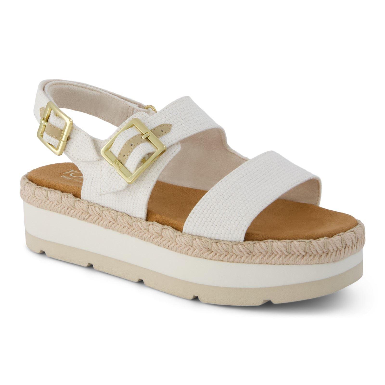 TOMS Giana Textile Damen Weiße Sandalen für den Strand