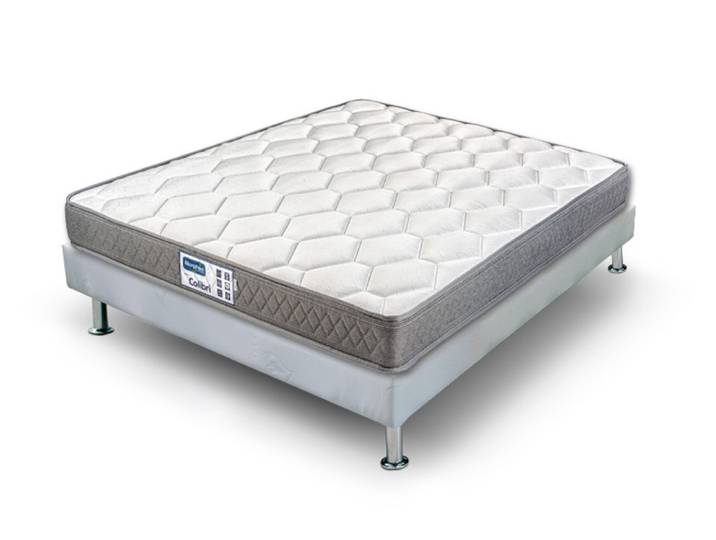 Matelas + sommier tapissier Ensemble colibri Strech Blanc - Basika