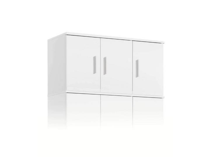 mokebo Mehrzweckschrank Mehrzweckschrankaufsatz 'Der Turm' (für extra viel Stauraum) Made in Germany, Schrankaufsatz für Mehrzweckschrank in Weiß