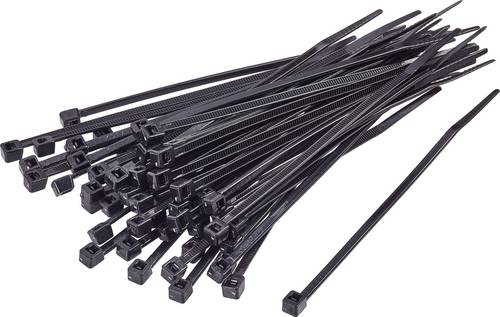 TRU Components 1592857 TC-CVR100BK203 Kabelbinder 100mm 2.50mm Schwarz UV-stabilisiert 100St.